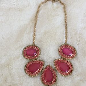 Pink and gold tone necklace
